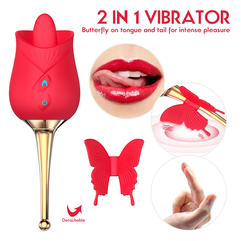 Butterfly Rose Clitoral Vibrator – 10 Pulse Modes, Soft Silicone, Quiet & Waterproof Pleasure Stimulator