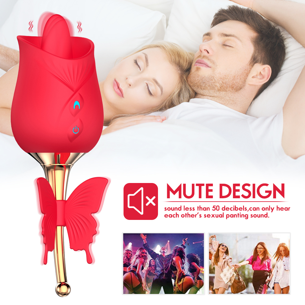 Butterfly Rose Clitoral Vibrator – 10 Pulse Modes, Soft Silicone, Quiet & Waterproof Pleasure Stimulator