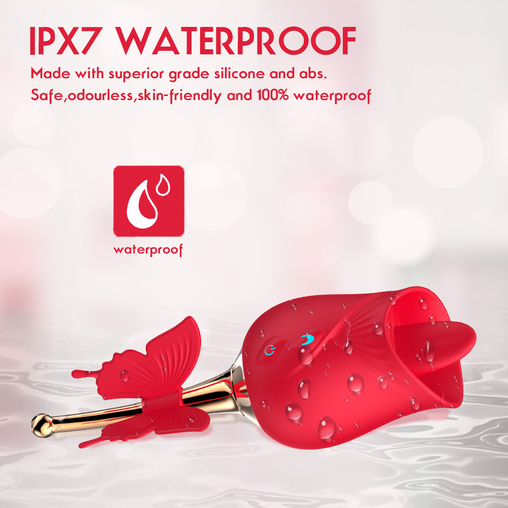 Butterfly Rose Clitoral Vibrator – 10 Pulse Modes, Soft Silicone, Quiet & Waterproof Pleasure Stimulator