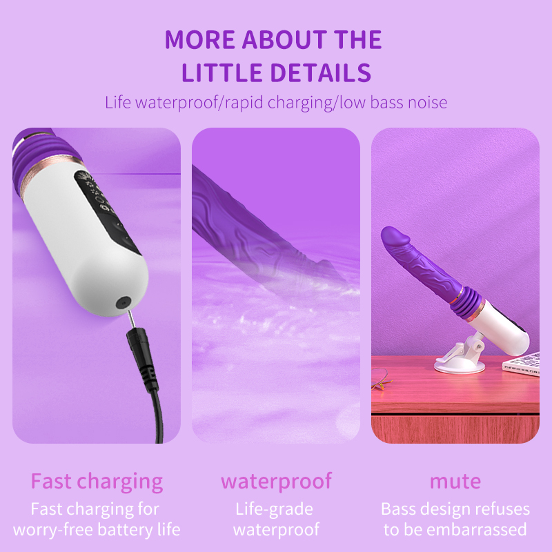 AcdToys Automatic Thrusting Sex Machine with Suction Base – Silicone Thruster Vibrator for Women, 5 Speeds & 8 Modes, Waterproof & Quiet
