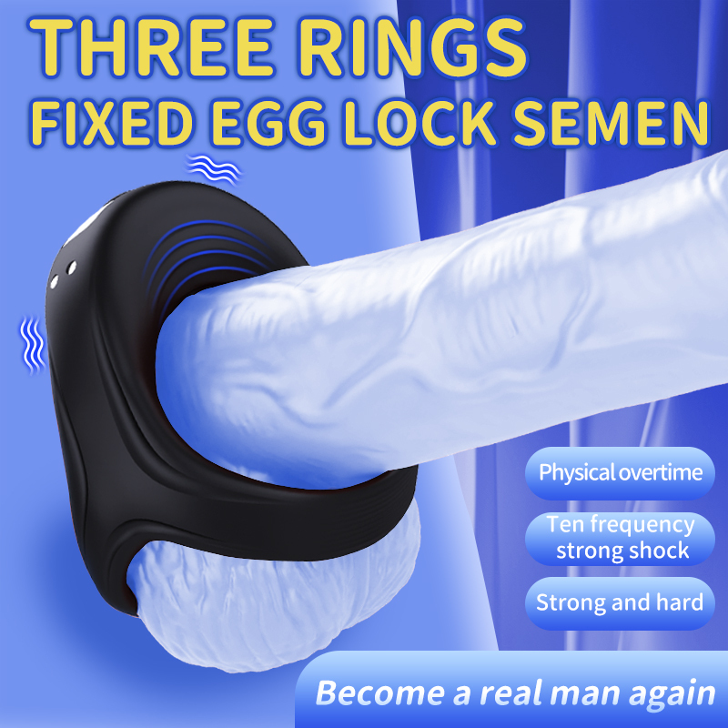 Delayed Vibration Penis Ring – Rechargeable Silicone Cock Ring with 10 Modes, Waterproof, Comfortable Fit for Men & Couples