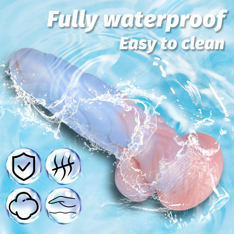 Soft Silicone Textured Dildo for Women – Waterproof Suction Cup Adult Toy with Scaled Texture