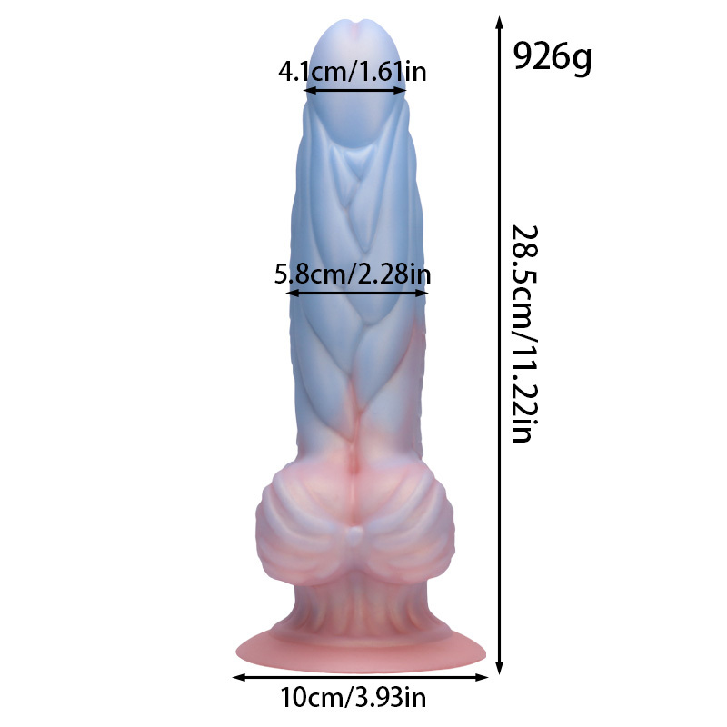 Soft Silicone Textured Dildo for Women – Waterproof Suction Cup Adult Toy with Scaled Texture