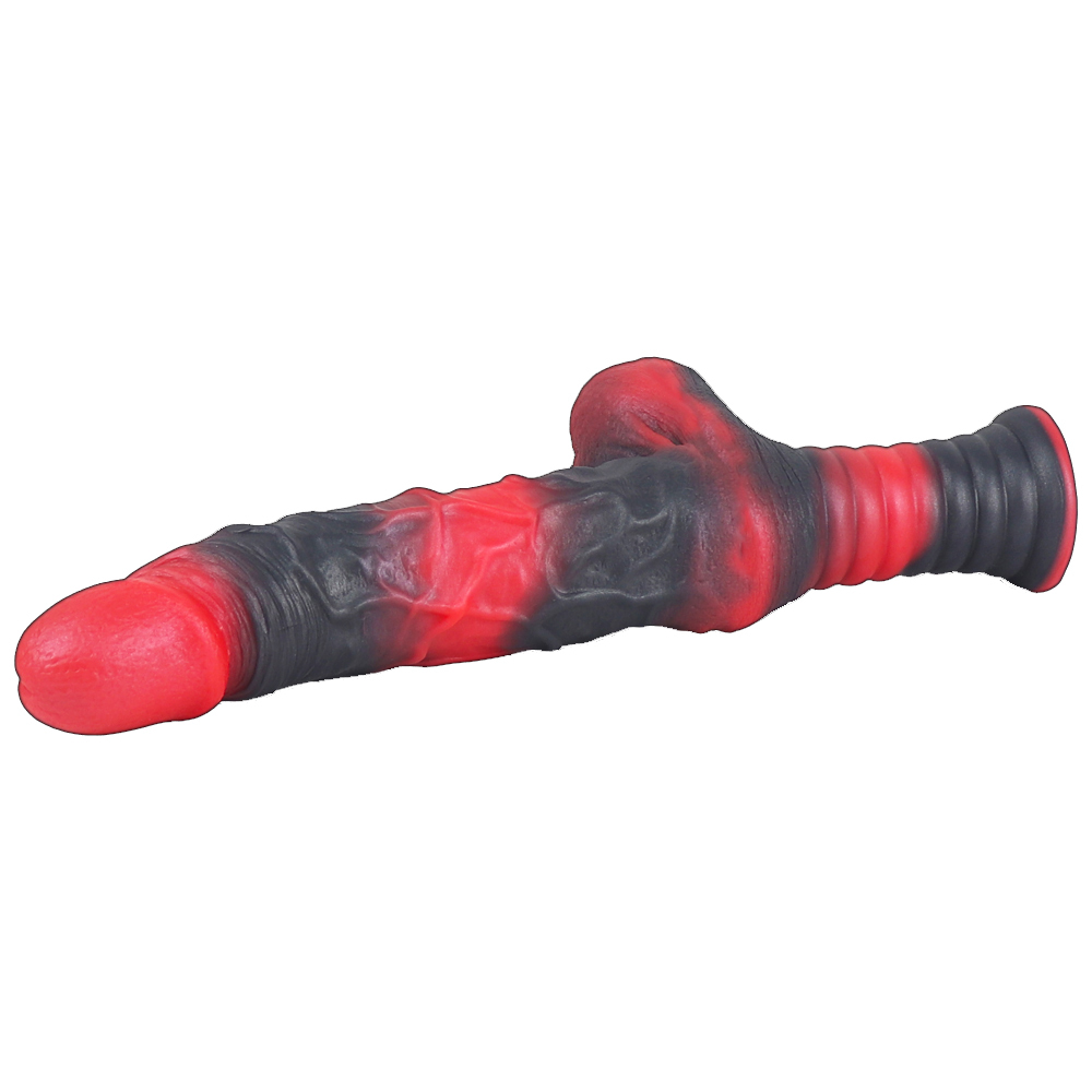 Realistic Handheld Dildo with Easy-Grip Handle - Soft Liquid Silicone G-Spot Stimulator, Upcurved Tip for Beginners, 9.6"/10.2"