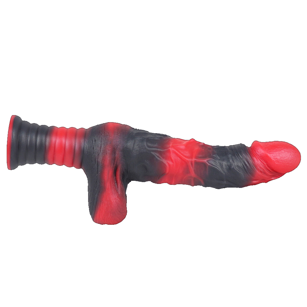 Realistic Handheld Dildo with Easy-Grip Handle - Soft Liquid Silicone G-Spot Stimulator, Upcurved Tip for Beginners, 9.6"/10.2"