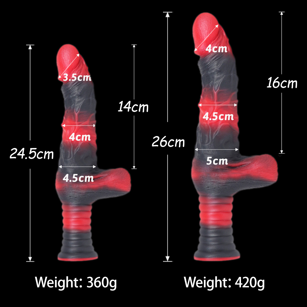 Realistic Handheld Dildo with Easy-Grip Handle - Soft Liquid Silicone G-Spot Stimulator, Upcurved Tip for Beginners, 9.6"/10.2"