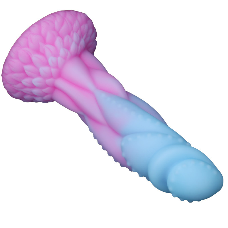 AcdToys Alien Color Phallus – Gradient Fantasy Silicone Dildo with Twisted Texture & Suction Cup Base Waterproof Adult Toy