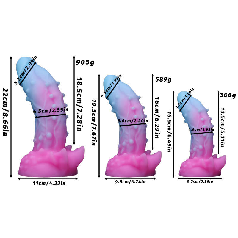 AcdToys Spiky Alien Dildo – Soft Medical Silicone Fantasy Suction Cup Dildo with Textured Stimulating Design Waterproof Adult Toy