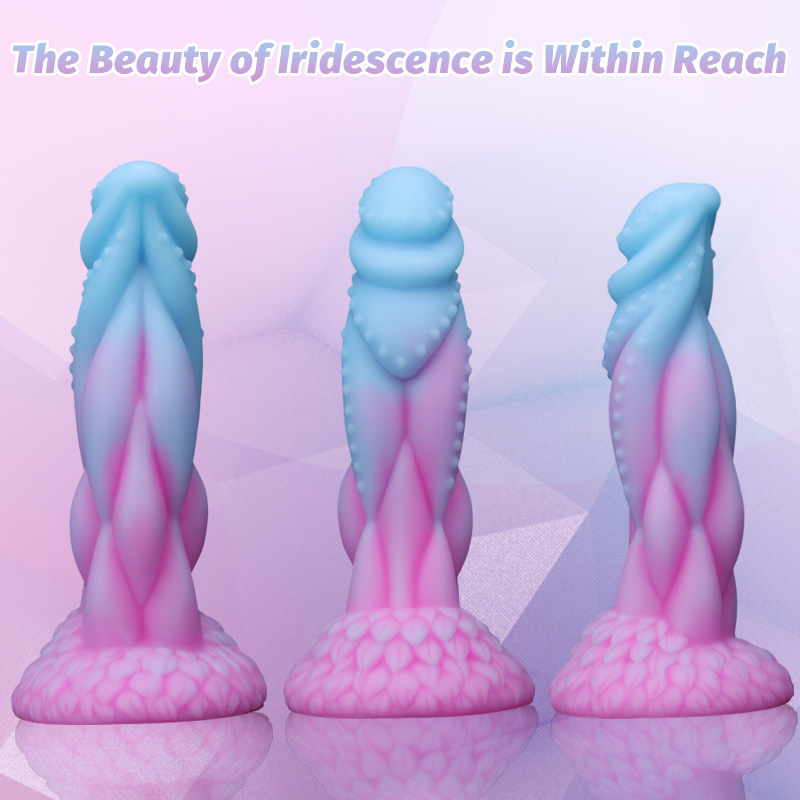 AcdToys Alien Color Phallus – Gradient Fantasy Silicone Dildo with Twisted Texture & Suction Cup Base Waterproof Adult Toy