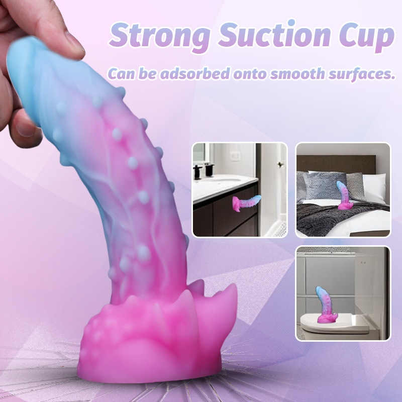 AcdToys Spiky Alien Dildo – Soft Medical Silicone Fantasy Suction Cup Dildo with Textured Stimulating Design Waterproof Adult Toy