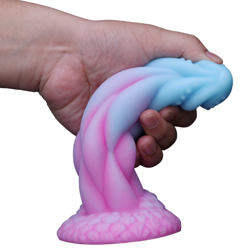 AcdToys Alien Color Phallus – Gradient Fantasy Silicone Dildo with Twisted Texture & Suction Cup Base Waterproof Adult Toy