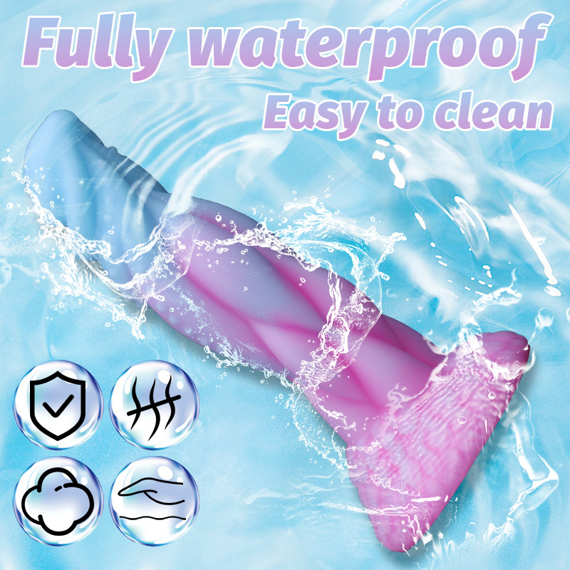 AcdToys Alien Color Phallus – Gradient Fantasy Silicone Dildo with Twisted Texture & Suction Cup Base Waterproof Adult Toy