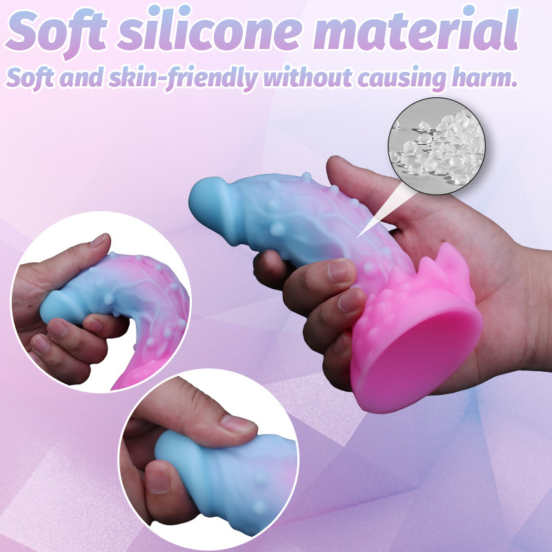 AcdToys Spiky Alien Dildo – Soft Medical Silicone Fantasy Suction Cup Dildo with Textured Stimulating Design Waterproof Adult Toy