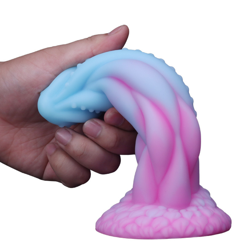 AcdToys Alien Color Phallus – Gradient Fantasy Silicone Dildo with Twisted Texture & Suction Cup Base Waterproof Adult Toy
