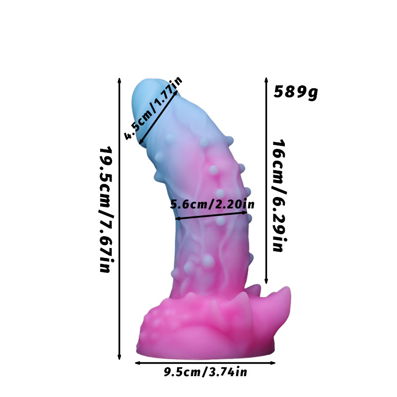 AcdToys Spiky Alien Dildo – Soft Medical Silicone Fantasy Suction Cup Dildo with Textured Stimulating Design Waterproof Adult Toy