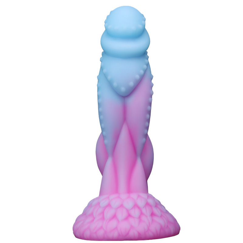 AcdToys Alien Color Phallus – Gradient Fantasy Silicone Dildo with Twisted Texture & Suction Cup Base Waterproof Adult Toy