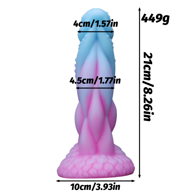AcdToys Alien Color Phallus – Gradient Fantasy Silicone Dildo with Twisted Texture & Suction Cup Base Waterproof Adult Toy