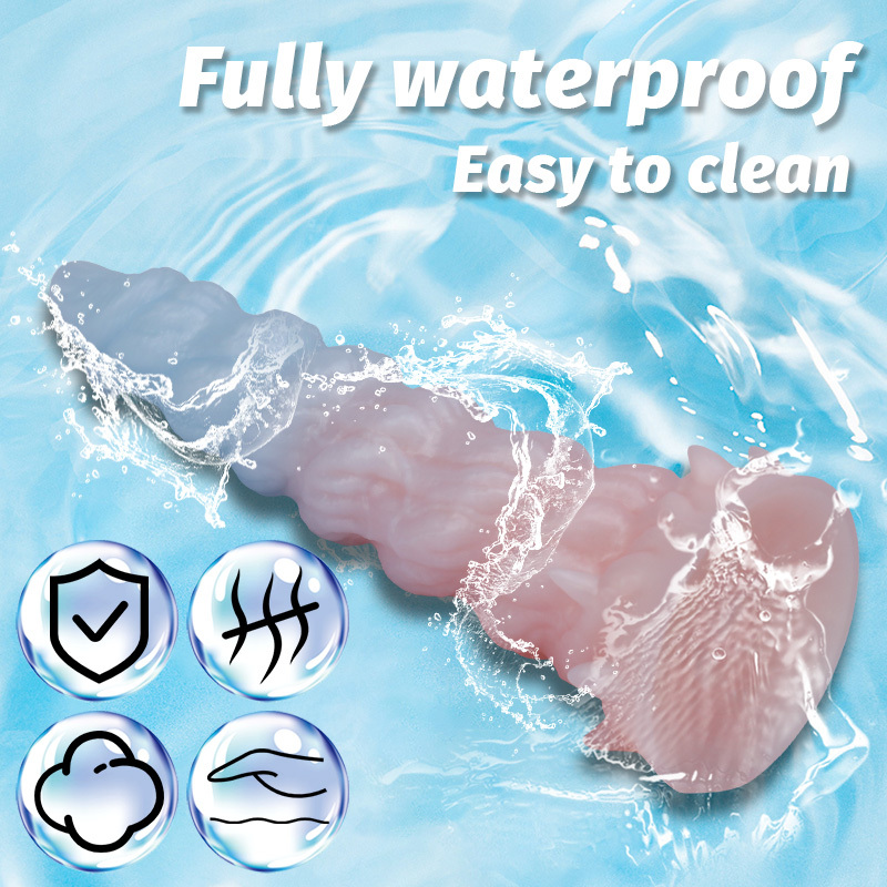 Fantasy Giant Tooth Heteromorphic Dildo Gradient Silicone Suction Cup Dildo with Spiral Texture, Waterproof Fantasy Adult Toy for women