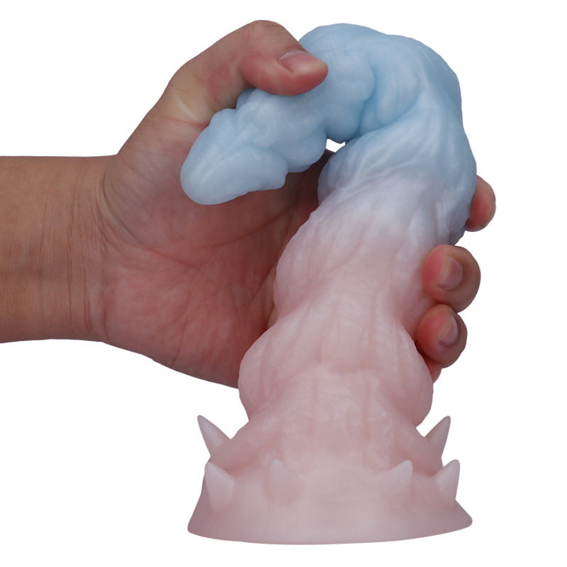 Fantasy Giant Tooth Heteromorphic Dildo Gradient Silicone Suction Cup Dildo with Spiral Texture, Waterproof Fantasy Adult Toy for women
