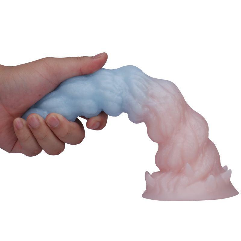 Fantasy Giant Tooth Heteromorphic Dildo Gradient Silicone Suction Cup Dildo with Spiral Texture, Waterproof Fantasy Adult Toy for women