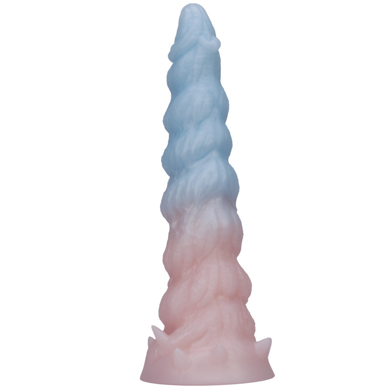 Fantasy Giant Tooth Heteromorphic Dildo Gradient Silicone Suction Cup Dildo with Spiral Texture, Waterproof Fantasy Adult Toy for women