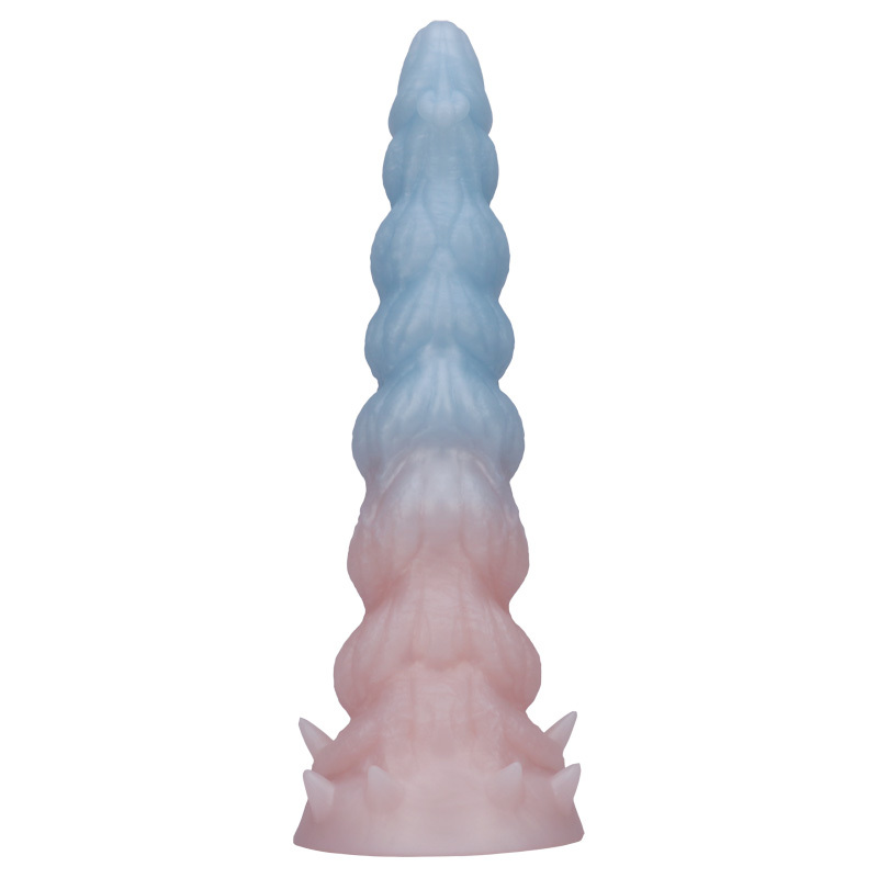 Fantasy Giant Tooth Heteromorphic Dildo Gradient Silicone Suction Cup Dildo with Spiral Texture, Waterproof Fantasy Adult Toy for women