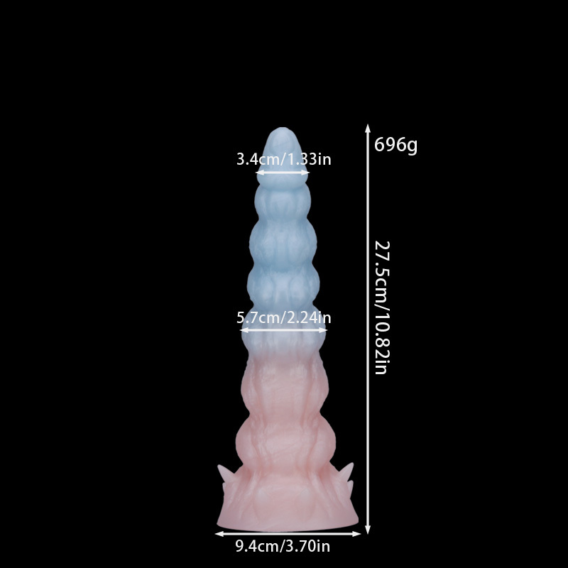 Fantasy Giant Tooth Heteromorphic Dildo Gradient Silicone Suction Cup Dildo with Spiral Texture, Waterproof Fantasy Adult Toy for women