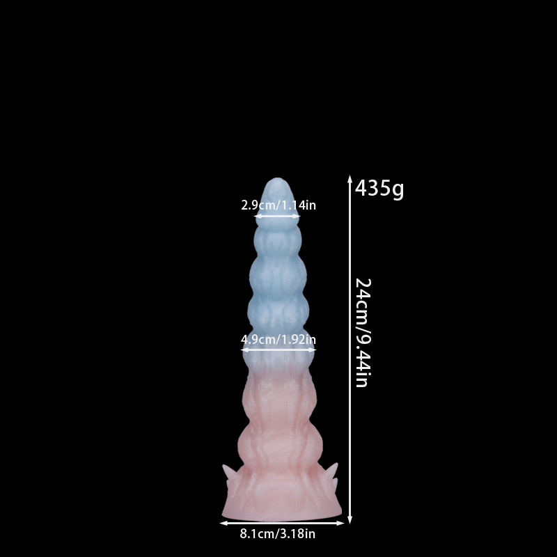 Fantasy Giant Tooth Heteromorphic Dildo Gradient Silicone Suction Cup Dildo with Spiral Texture, Waterproof Fantasy Adult Toy for women