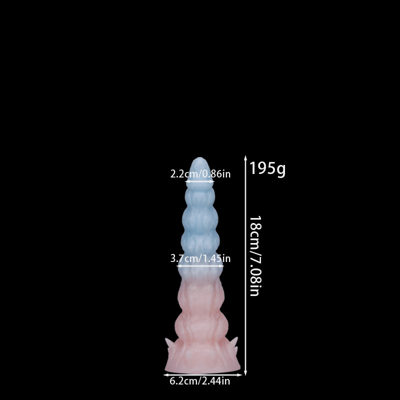 Fantasy Giant Tooth Heteromorphic Dildo Gradient Silicone Suction Cup Dildo with Spiral Texture, Waterproof Fantasy Adult Toy for women