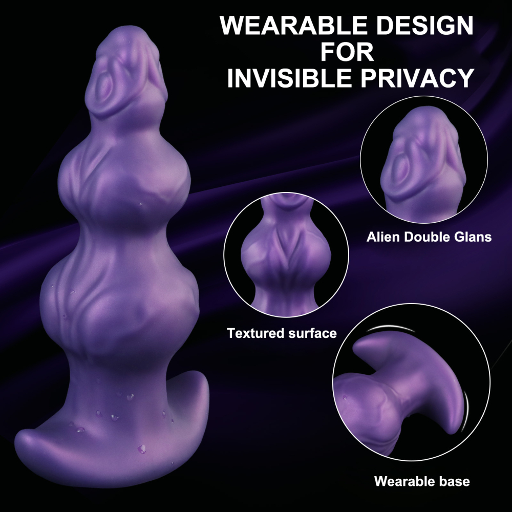 Fantasy Canine Inspired Alien Double Glans Silicone Anal Plug & Dildo Waterproof