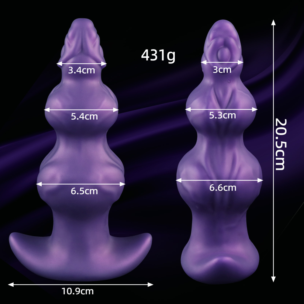 Fantasy Canine Inspired Alien Double Glans Silicone Anal Plug & Dildo Waterproof