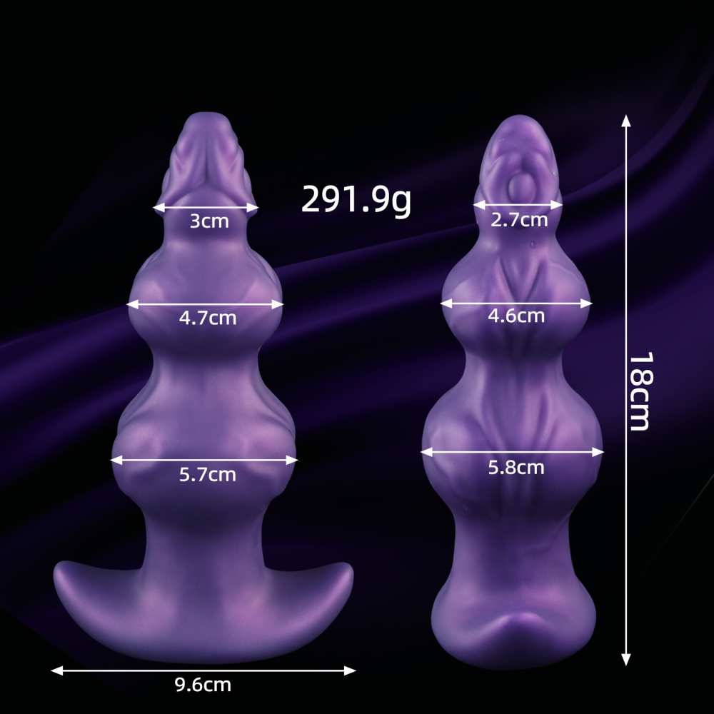 Fantasy Canine Inspired Alien Double Glans Silicone Anal Plug & Dildo Waterproof