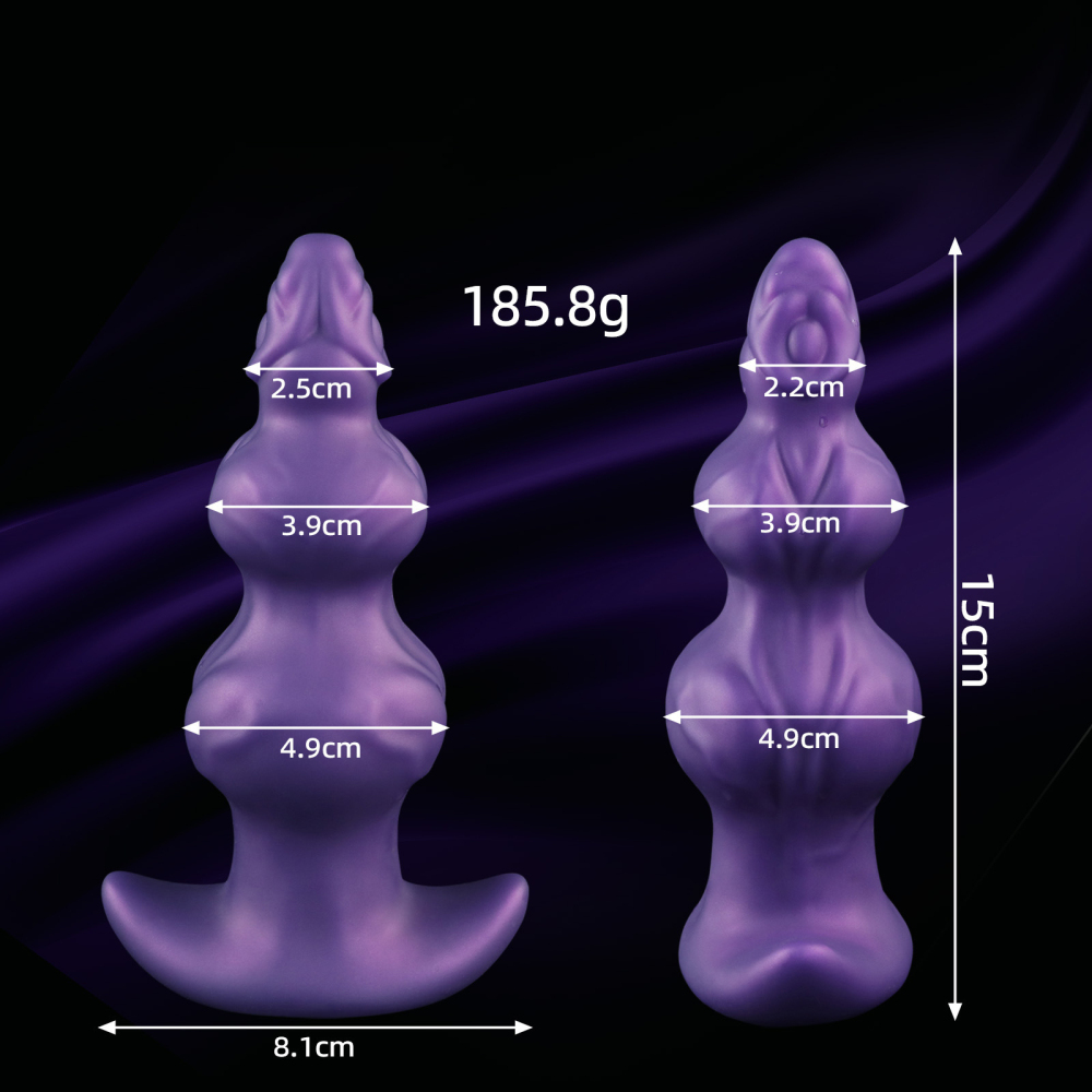 Fantasy Canine Inspired Alien Double Glans Silicone Anal Plug & Dildo Waterproof