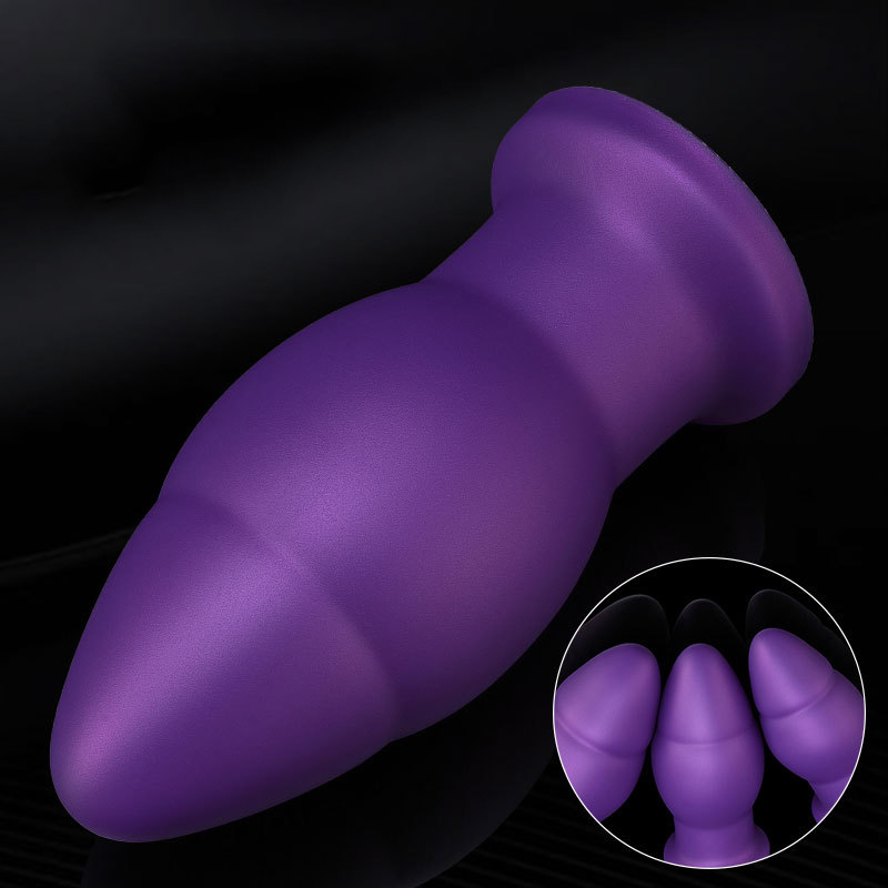 Soft Cannon-Shaped Anal Plug Liquid Silicone Suction Cup Waterproof Pleasure Toy for Beginners & Advanced Users