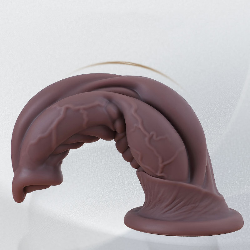 Titan Muscle Textured Fantasy Dildo & Anal Plug Flexible Liquid Silicone Waterproof Pleasure Toy, 5 Sizes