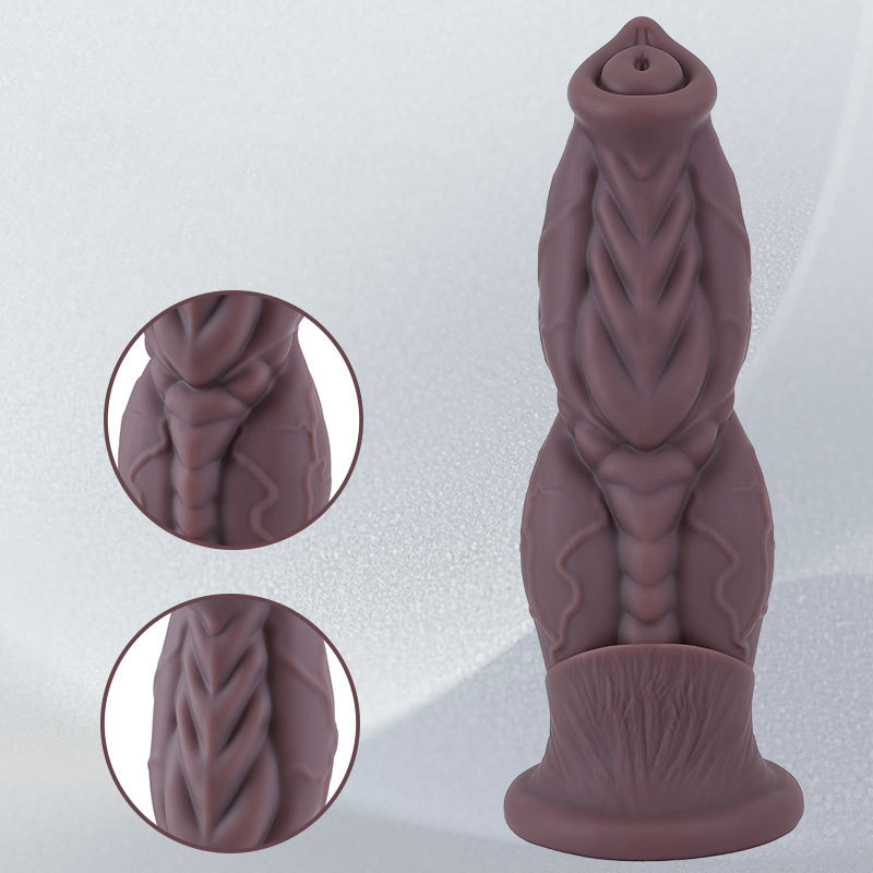Titan Muscle Textured Fantasy Dildo & Anal Plug Flexible Liquid Silicone Waterproof Pleasure Toy, 5 Sizes