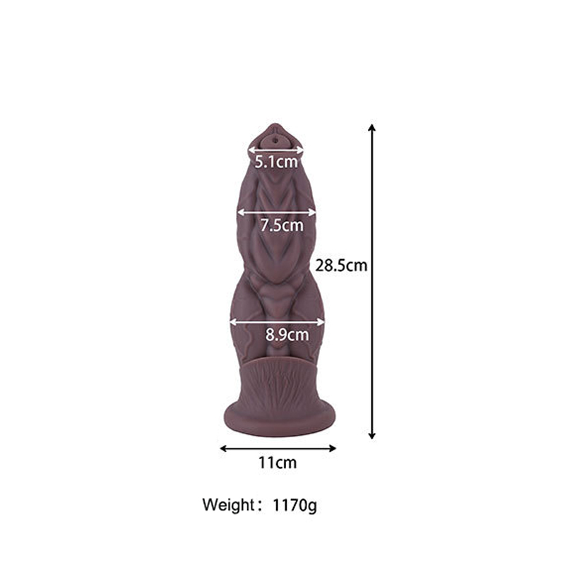 Titan Muscle Textured Fantasy Dildo & Anal Plug Flexible Liquid Silicone Waterproof Pleasure Toy, 5 Sizes