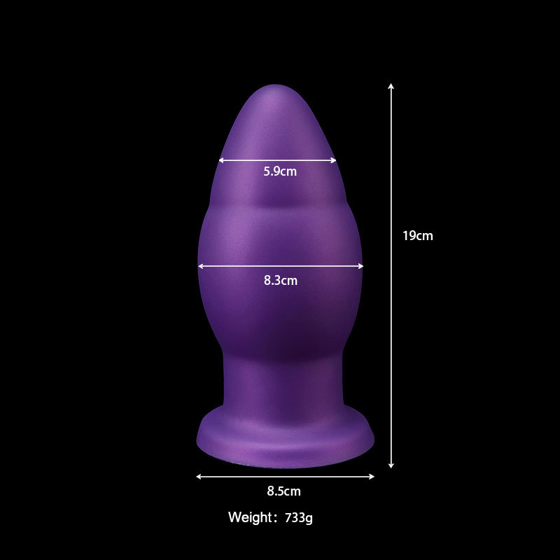 Soft Cannon-Shaped Anal Plug Liquid Silicone Suction Cup Waterproof Pleasure Toy for Beginners & Advanced Users