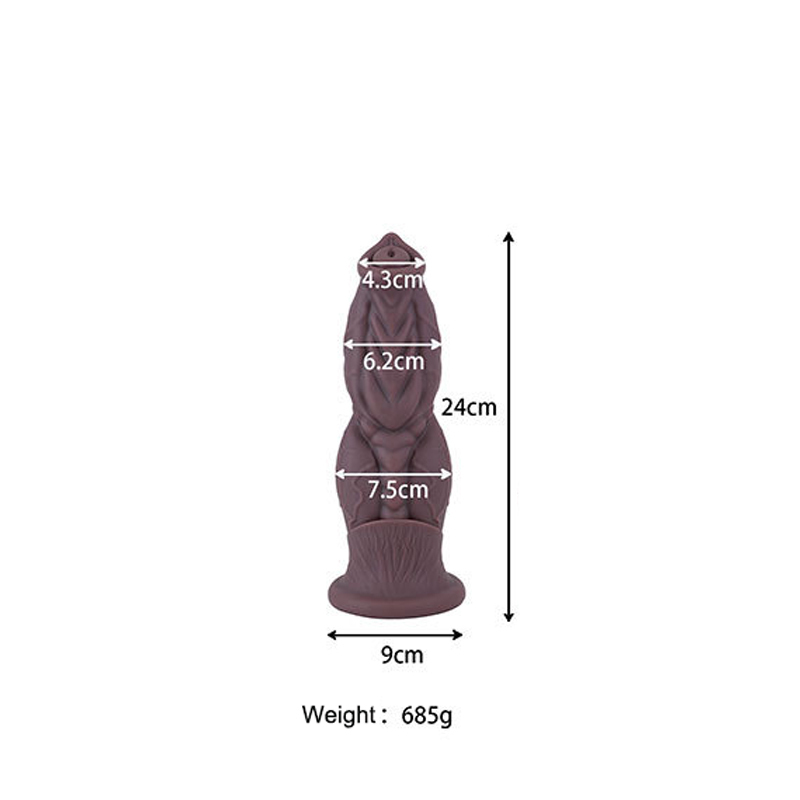 Titan Muscle Textured Fantasy Dildo & Anal Plug Flexible Liquid Silicone Waterproof Pleasure Toy, 5 Sizes