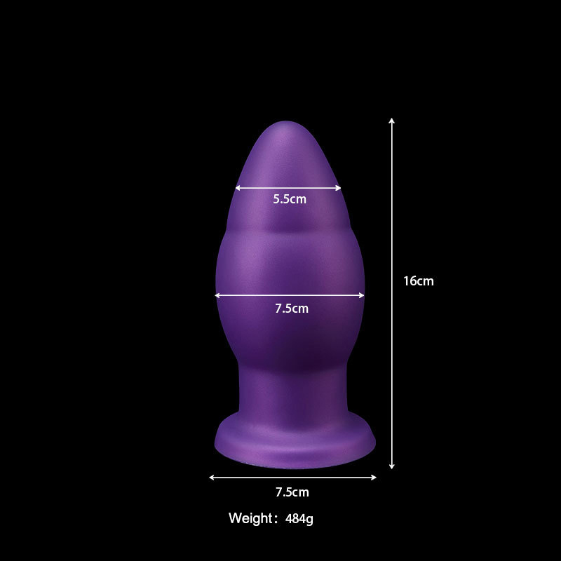 Soft Cannon-Shaped Anal Plug Liquid Silicone Suction Cup Waterproof Pleasure Toy for Beginners & Advanced Users