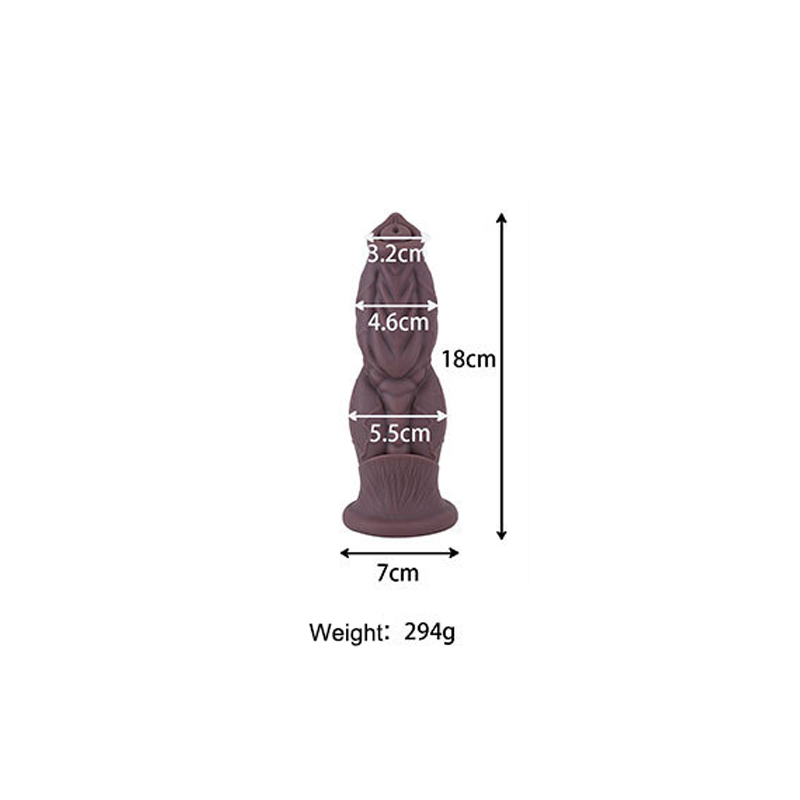 Titan Muscle Textured Fantasy Dildo & Anal Plug Flexible Liquid Silicone Waterproof Pleasure Toy, 5 Sizes