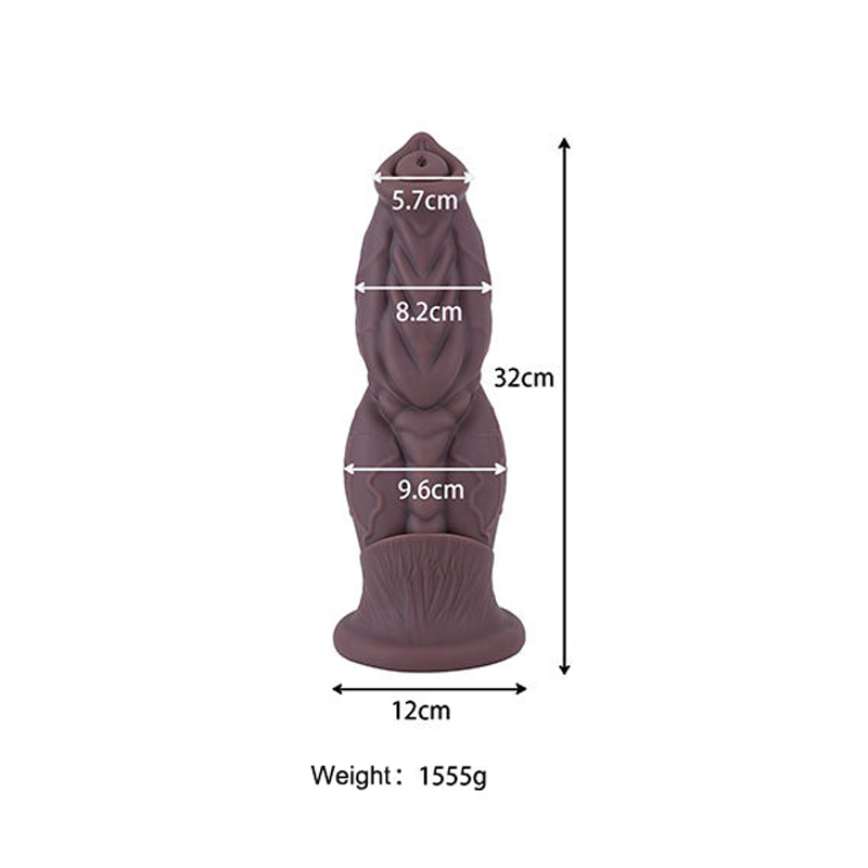 Titan Muscle Textured Fantasy Dildo & Anal Plug Flexible Liquid Silicone Waterproof Pleasure Toy, 5 Sizes