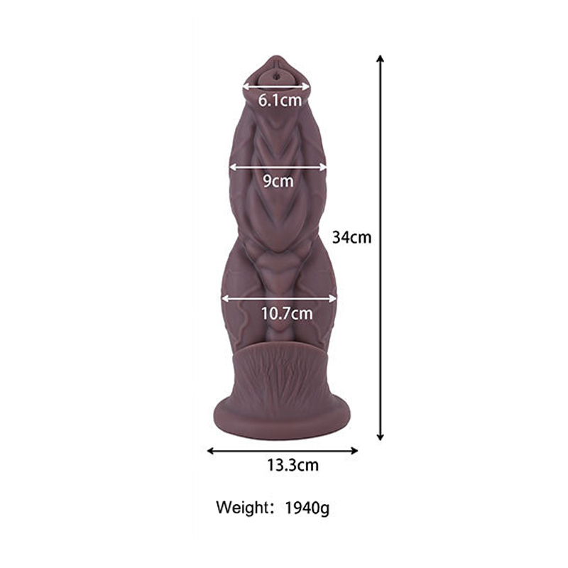 Titan Muscle Textured Fantasy Dildo & Anal Plug Flexible Liquid Silicone Waterproof Pleasure Toy, 5 Sizes