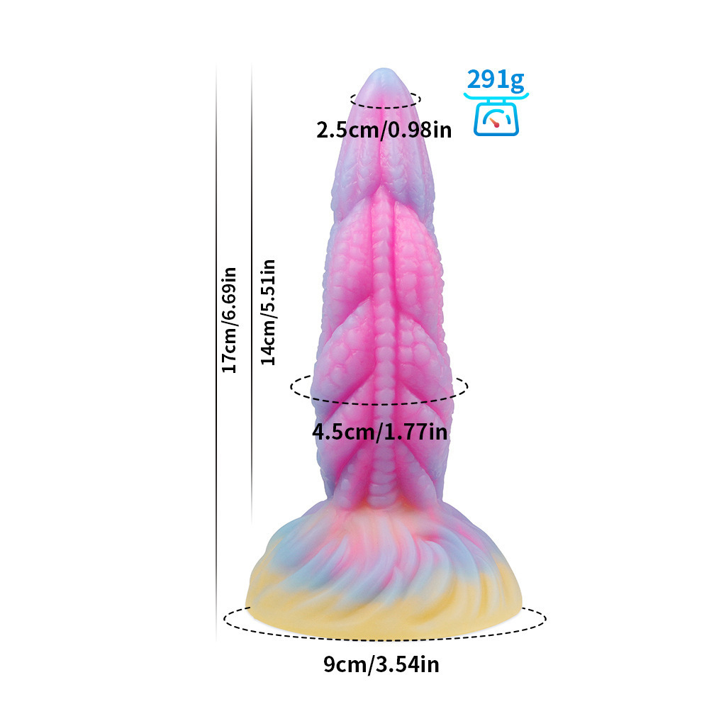 Glow-in-the-Dark Mermaid Fantasy Silicone Dildo – Waterproof Liquid Silicone with Soft Textured Design
