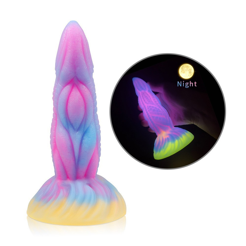 Glow-in-the-Dark Mermaid Fantasy Silicone Dildo – Waterproof Liquid Silicone with Soft Textured Design