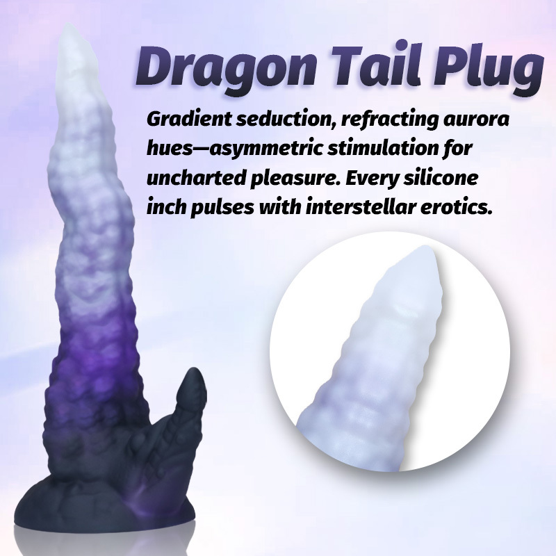 Fantasy Unicorn Dragon Textured Silicone Dildo with Suction Cup – Waterproof Liquid Silicone Adult Toy