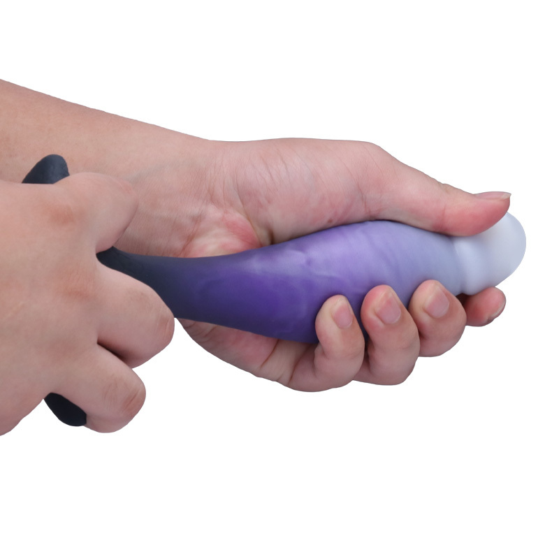 Purple & White Wearable Silicone Dildo – Invisible Base, Waterproof Liquid Silicone Fantasy Dildo with 3 Sizes