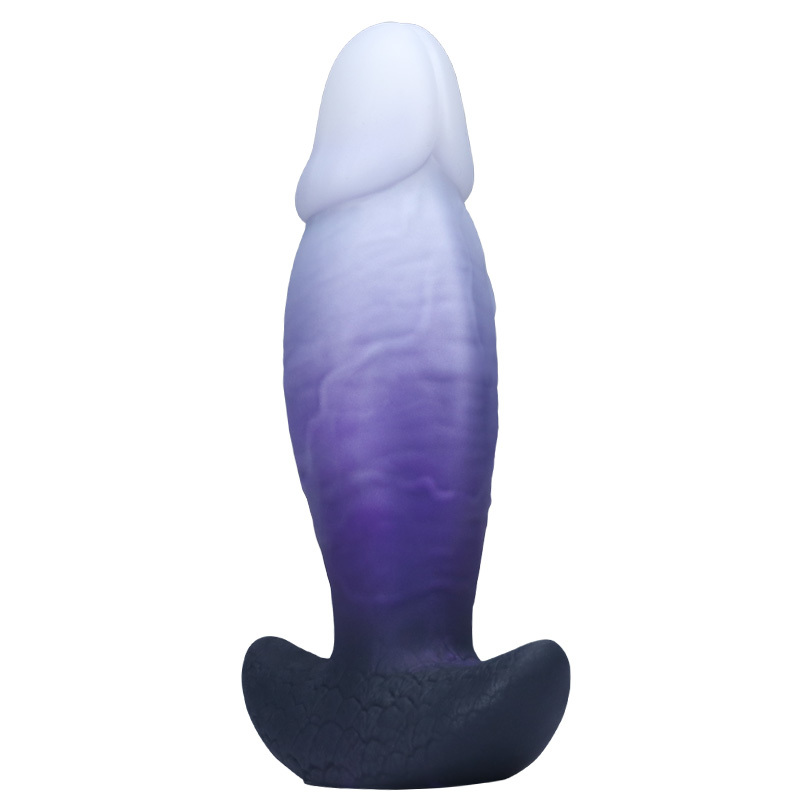 Purple & White Wearable Silicone Dildo – Invisible Base, Waterproof Liquid Silicone Fantasy Dildo with 3 Sizes