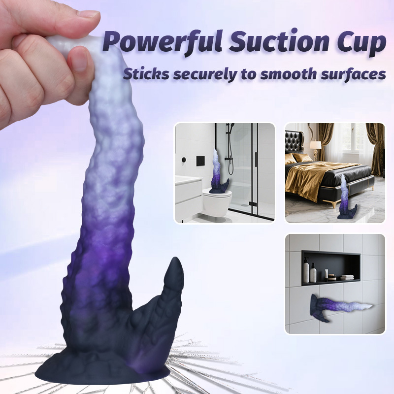 Fantasy Unicorn Dragon Textured Silicone Dildo with Suction Cup – Waterproof Liquid Silicone Adult Toy