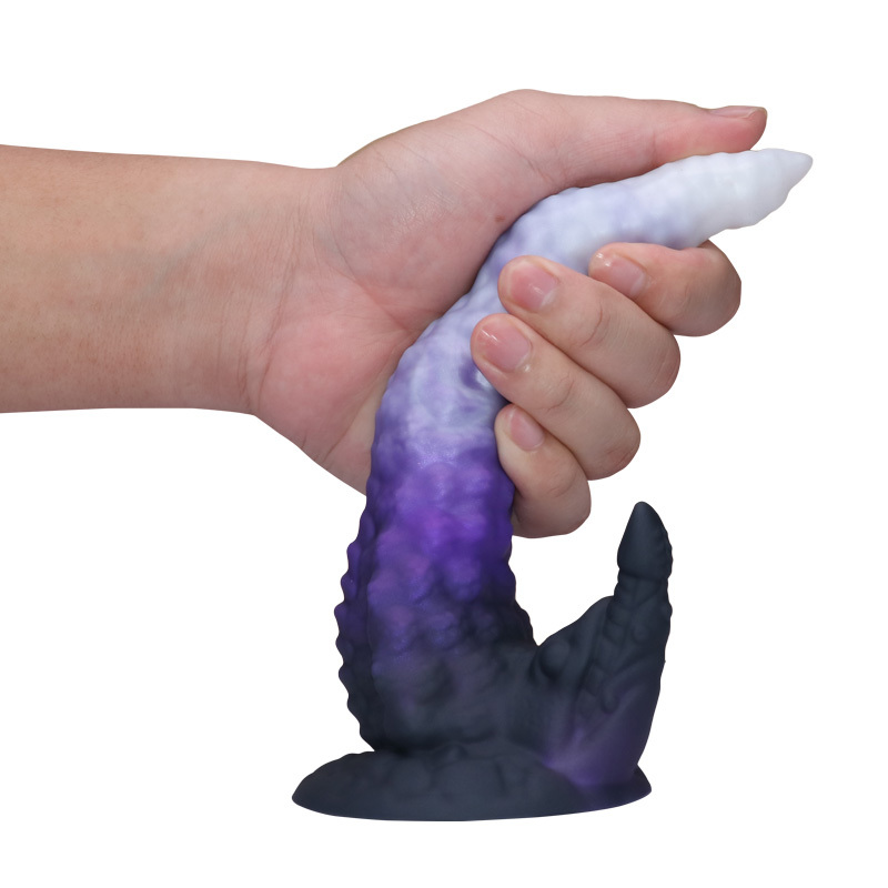 Fantasy Unicorn Dragon Textured Silicone Dildo with Suction Cup – Waterproof Liquid Silicone Adult Toy